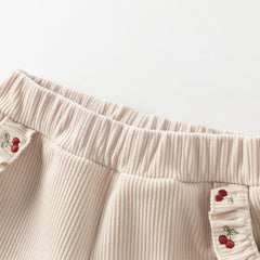 Dave&Bella Toddler Girls Winter Casual Plush-lined Knit Drawstring Pants