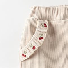 Dave&Bella Toddler Girls Winter Casual Plush-lined Knit Drawstring Pants