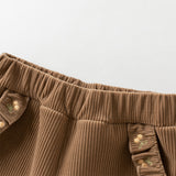Dave&Bella Toddler Girls Casual Plush-lined Knit Drawstring Pants