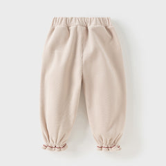 Dave&Bella Toddler Girls Winter Casual Plush-lined Knit Drawstring Pants