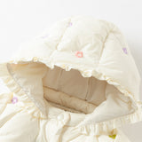 Dave&Bella Toddler Girls Winter Beige Outwear Mid-length Mesh Dress-style Down Coats