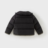 Dave&Bella Kids Girls Winter Elegant Black Outwear Windproof White Duck Down Coats