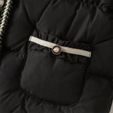 Dave&Bella Kids Girls Winter Elegant Black Outwear Windproof White Duck Down Coats