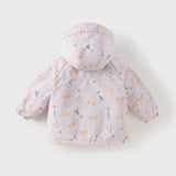 Dave&Bella Toddler Girls/Boys Print Outwear Two-piece Padded Hooded Coats Sets