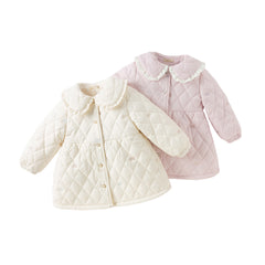 Dave&Bella Toddler Girls Winter Sweet Purple/Beige Outwear Padded Coats