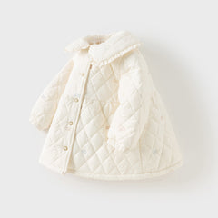 Dave&Bella Toddler Girls Winter Sweet Purple/Beige Outwear Padded Coats