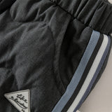 Dave&Bella Toddler Boys Winter Versatile Grey Adjustable-waistband Loose Down Pants