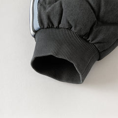 Dave&Bella Toddler Boys Winter Versatile Grey Adjustable-waistband Loose Down Pants