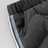 Dave&Bella Toddler Boys Winter Versatile Grey Adjustable-waistband Loose Down Pants