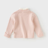 Dave&Bella Kids Girls Elegant Plush Turtle Beige/Grey Pink Pullover Sweaters Tops