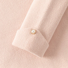 Dave&Bella Kids Girls Winter Elegant Plush Turtle Beige/Grey Pink Pullover Sweaters Tops