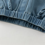 Dave&Bella Toddler Girls Comfortable Denim Blue Loose Jeans Pants