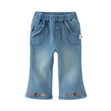Dave&Bella Toddler Girls Comfortable Denim Blue Loose Jeans Pants