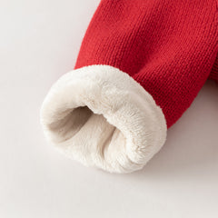 Dave&Bella Toddler Girls Festival Red Long-sleeved Hooded Warm Plush-lined Coats