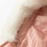 Dave&Bella Toddler Girls Winter Cute Pink Soft Fur-trim Outwear Hooded Down Coats