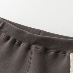 Dave&Bella Toddler Girls Winter Cute Apricot/Grey Purple Soft Plush-lined Leggings Pants