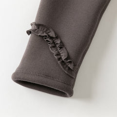 Dave&Bella Toddler Girls Winter Cute Apricot/Grey Purple Soft Plush-lined Leggings Pants