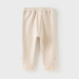 Dave&Bella Toddler Girls Cute Apricot/Grey Purple Soft Plush-lined Leggings