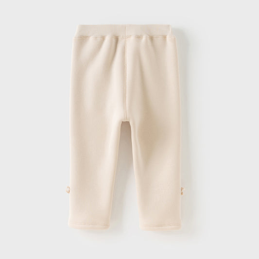 Dave&Bella Toddler Girls Winter Cute Apricot/Grey Purple Soft Plush-lined Leggings Pants