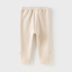 Dave&Bella Toddler Girls Winter Cute Apricot/Grey Purple Soft Plush-lined Leggings Pants
