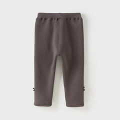 Dave&Bella Toddler Girls Winter Cute Apricot/Grey Purple Soft Plush-lined Leggings Pants