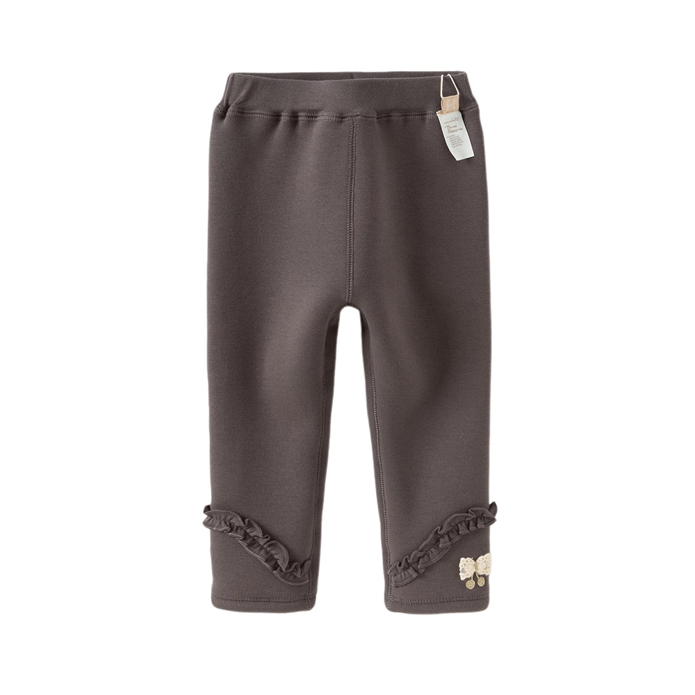 Dave&Bella Toddler Girls Cute Apricot/Grey Purple Soft Plush-lined Leggings
