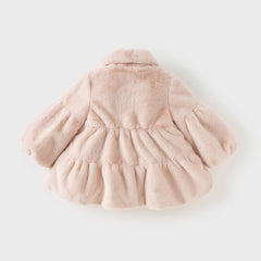 Dave&Bella Toddler Girls Winter Elegant Grey Pink Turtle Outwear Windproof Coats