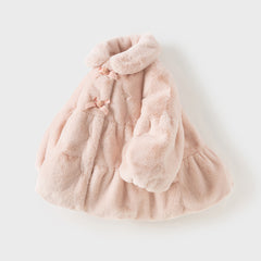 Dave&Bella Toddler Girls Winter Elegant Grey Pink Turtle Outwear Windproof Coats