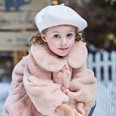 Dave&Bella Toddler Girls Winter Elegant Grey Pink Turtle Outwear Windproof Coats