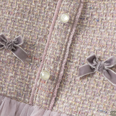 Dave&Bella Toddler Girls Graceful Grey Purple Turtle Plush-lined Mesh Princess Dress