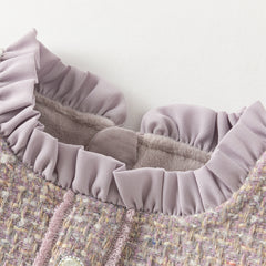 Dave&Bella Toddler Girls Graceful Grey Purple Turtle Plush-lined Mesh Princess Dress