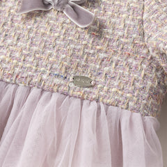 Dave&Bella Toddler Girls Graceful Grey Purple Turtle Plush-lined Mesh Princess Dress