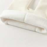 Dave&Bella Toddler Girls Versatile White/Grey Warm Plush-lined Footed Tights Leggings