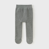 Dave&Bella Toddler Girls Versatile White/Grey Warm Plush-lined Footed Tights Leggings
