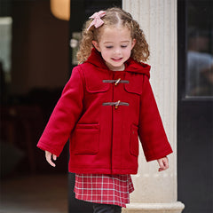 Dave&Bella Toddler Girls Charming Red Warm Padded Outwear Hooded Coats