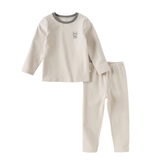 Dave&Bella Kids Girls/Boys Autumn Cotton Apricot/Purple Pink Breathable Pajamas Sets