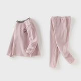 Dave&Bella Kids Girls/Boys Cotton Apricot/Purple Pink Breathable Pajamas