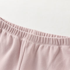 Dave&Bella Kids Girls/Boys Autumn Cotton Apricot/Purple Pink Breathable Pajamas Sets