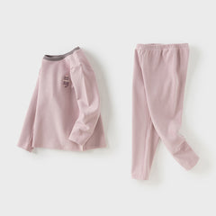 Dave&Bella Kids Girls/Boys Autumn Cotton Apricot/Purple Pink Breathable Pajamas Sets