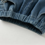 Dave&Bella Toddler Boys Cool Denim Blue Cargo Jeans Pants