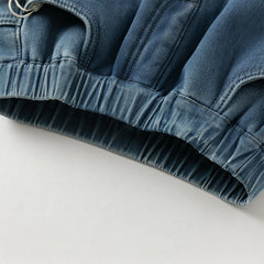 Dave&Bella Toddler Boys Autumn Cool Denim Blue Cargo Jeans Pants