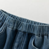 Dave&Bella Toddler Boys Cool Denim Blue Cargo Jeans Pants