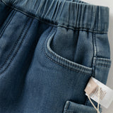 Dave&Bella Toddler Boys Cool Denim Blue Cargo Jeans Pants