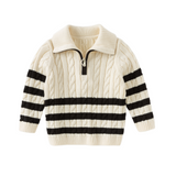 Dave&Bella Kids Boys Casual Beige Knit Pullover Sweater Tops