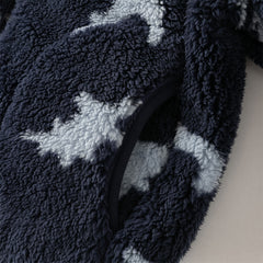 Dave&Bella Toddler Girls/Boys Multi-color&print Turtle Plush Outwear Jackets