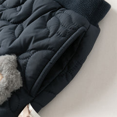 Dave&Bella Toddler Girls Versatile Grey Pink/Navy Blue Cozy Padded Drawstring Pants