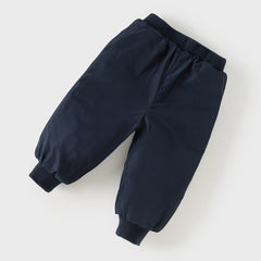 Dave&Bella Toddler Girls Versatile Grey Pink/Navy Blue Cozy Padded Drawstring Pants