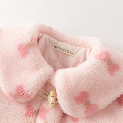 Dave&Bella Toddler Girls Sweet Bow Print Long-sleeved Outwear Padded Coats