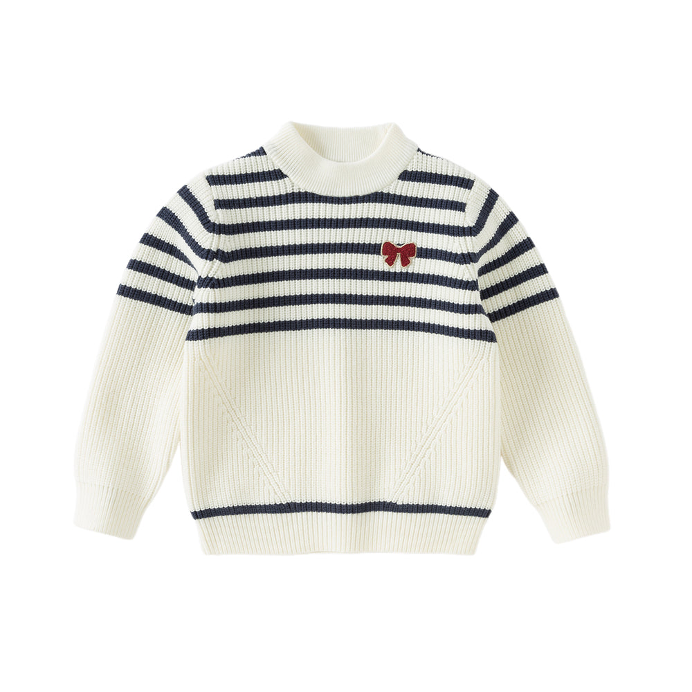 Dave&Bella Kids Girls Sweet Striped Turtle Long-sleeved Pullover Sweaters