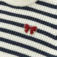 Dave&Bella Kids Girls Winter Sweet Striped Turtle Long-sleeved Pullover Sweaters Tops